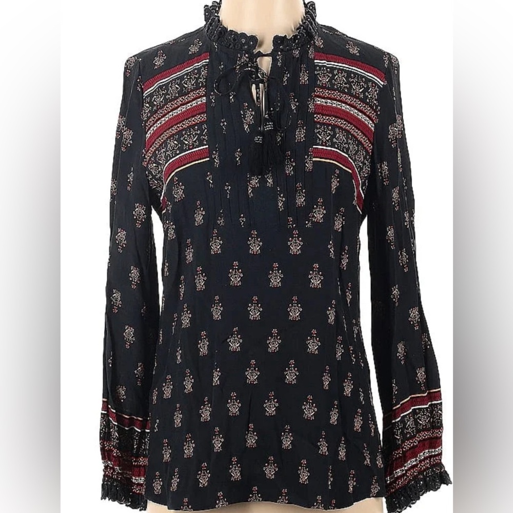 Pale Sky Peasant Blouse